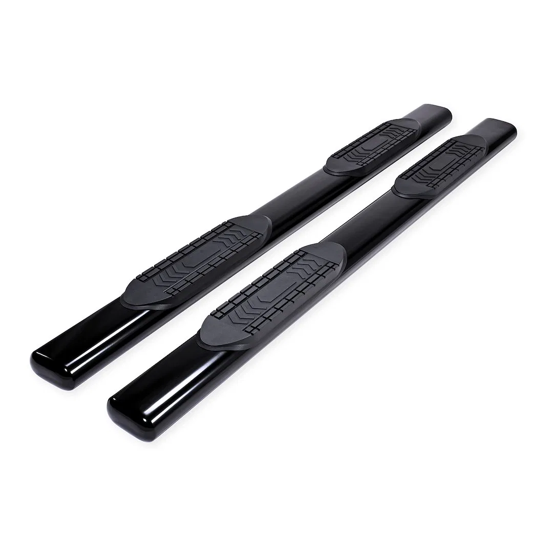A8223B – TRAILFX Nerf Bar, With Step Pads 6 Inch Oval Straight Powder Coated Black Steel With Welded End Caps Rocker ...